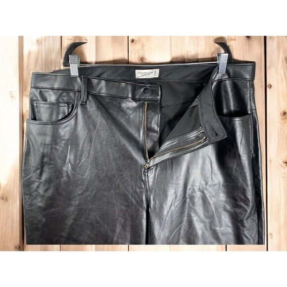 Abercrombie & Fitch The Ankle Straight Ultra High Rise Faux Leather Pants 36-22w - Picture 6 of 15